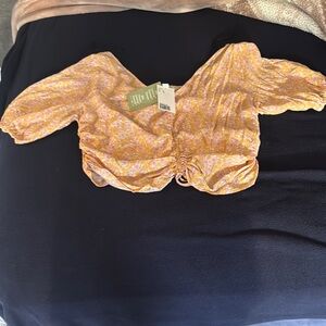 H&M Yellow Floral Crop Top